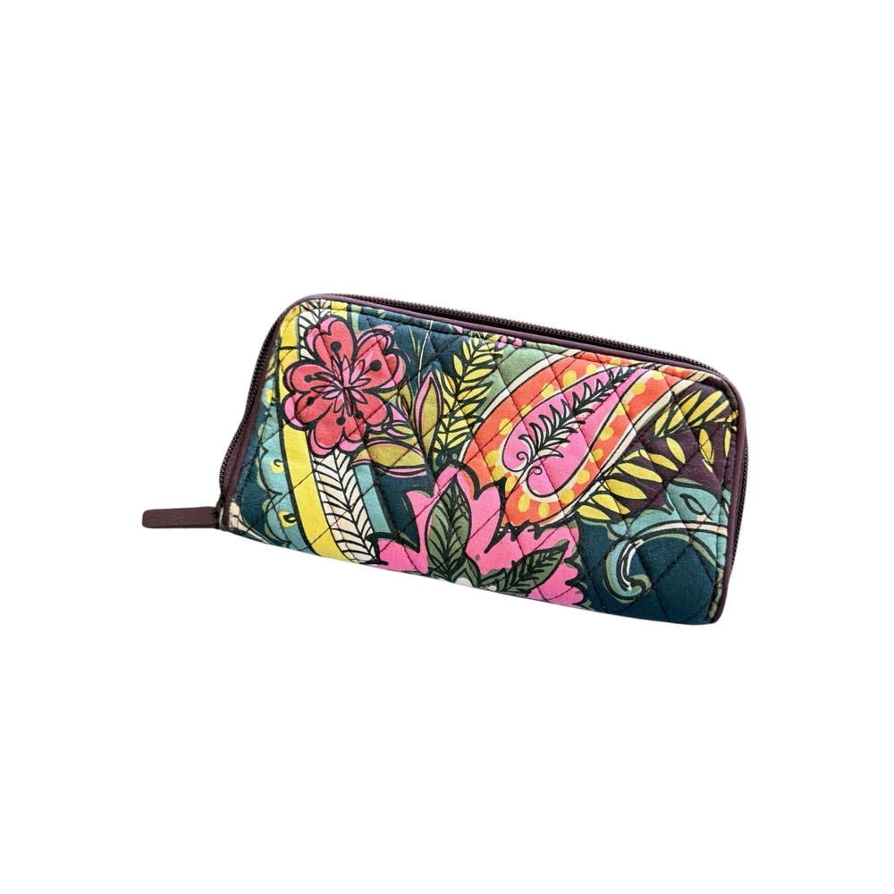 Vera Bradley Quilted Cotton Zip Around Wallet Autumn Leaves Accordion Organizer